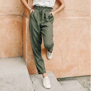 Böhme Tencel Paperbag Pants in Olive